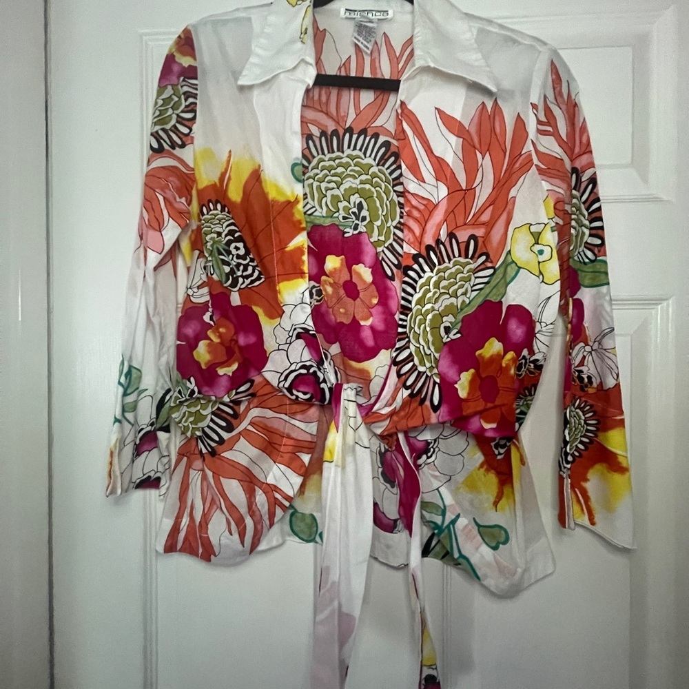 Mischa Women's Floral Tie-Front Top - Multicolor